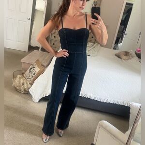 Express dark Denim sexy jumpsuit Overalls new xs